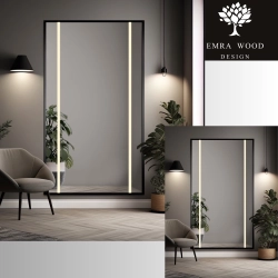Lustro w czarnej ramie z podświetleniem- 1503 LED II - kolor ramy do wyboru